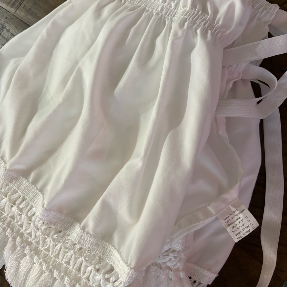 Elegant White Bedding Skirt only